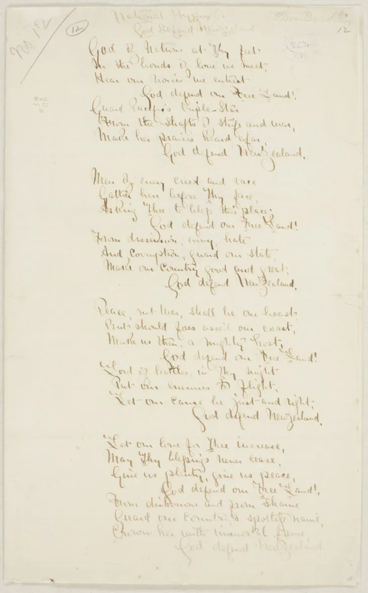 God Defend New Zealand - National Anthem lyrics