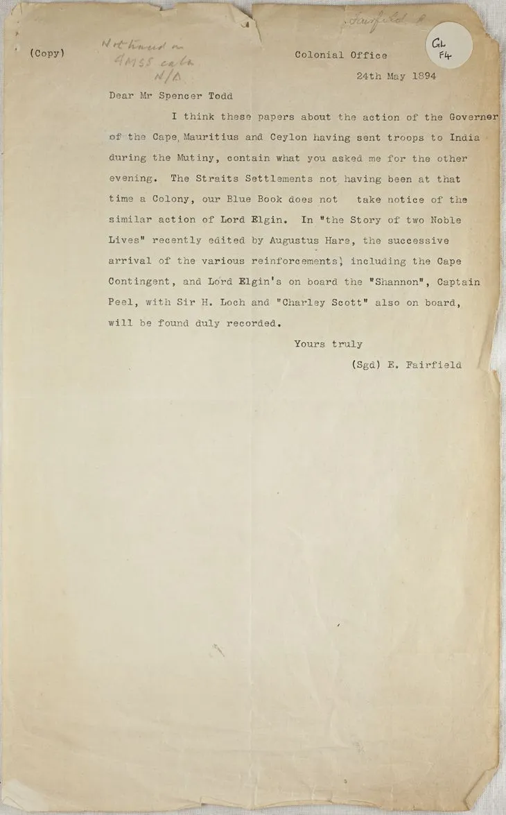 Letter to Spencer Todd, 24 May 1894