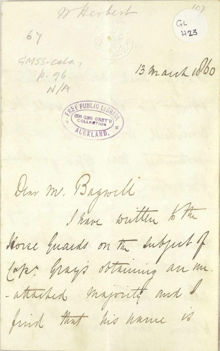 Letter to J. Bagwell, MP, 13 March 1860