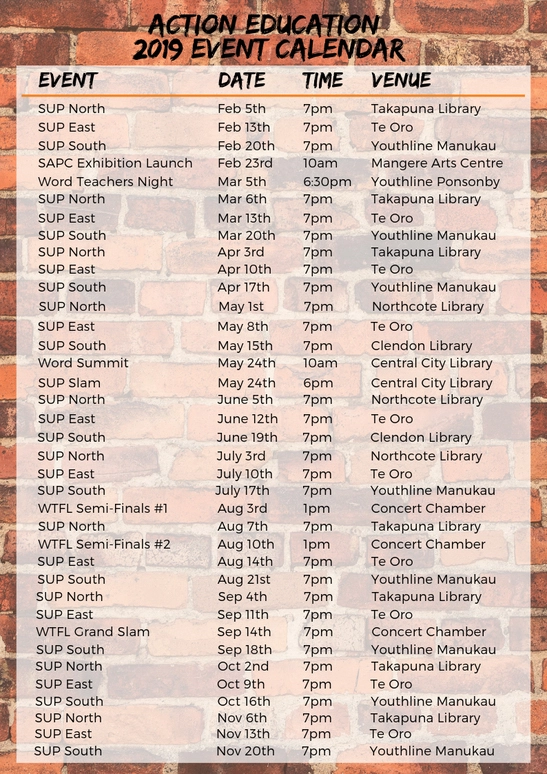 Stand Up Poetry (SUP) events, 2017-2019, posters - Part A, Series One