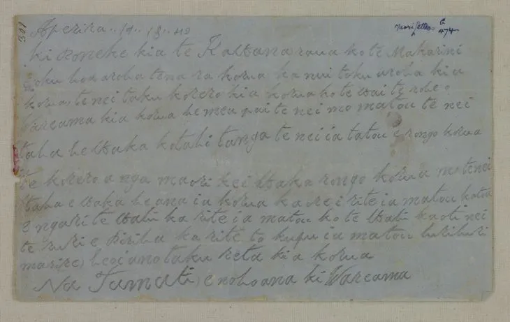 Letter to the Governor and [Donald] McLean at Wellington, written at Wareama [Whareama]