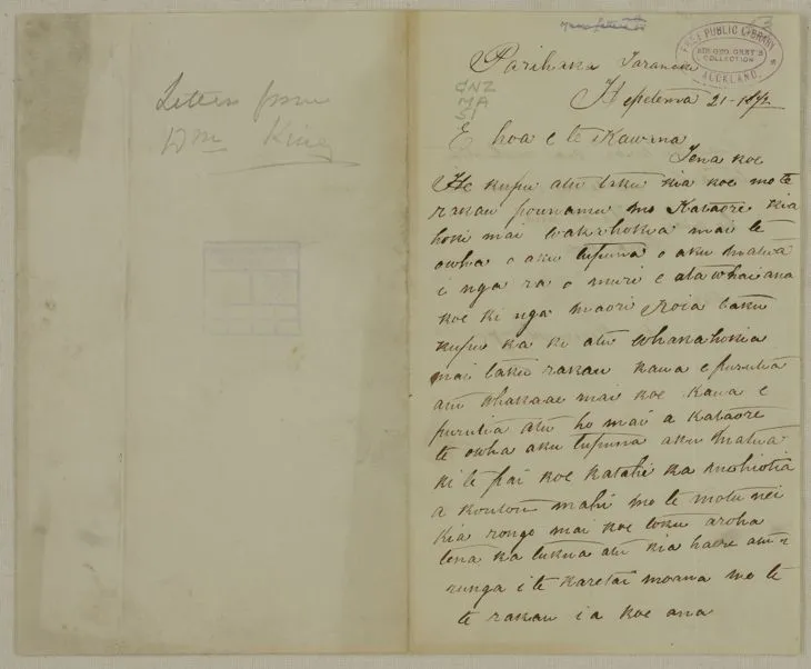 Letter to the Governor, written at Parihaka, Taranaki