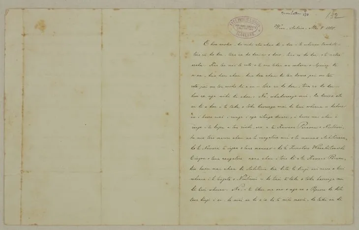 Letter to [Sir George Grey], written at Vienna, Austria