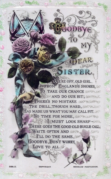 Goodbye to my dear sister : Postcard