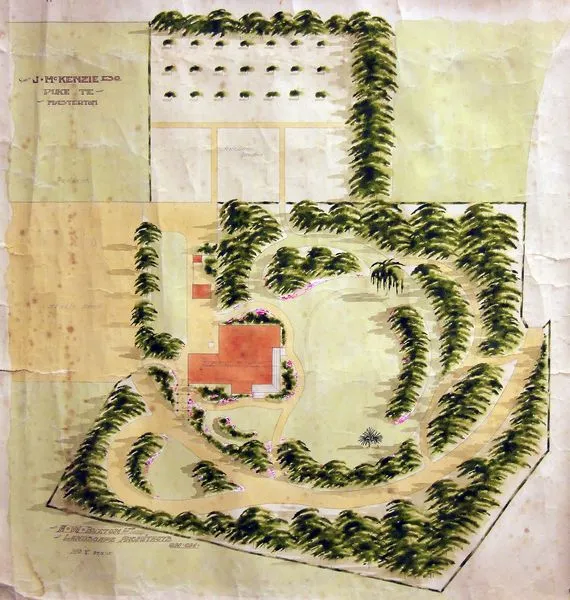 Buxton, Alfred William: Landscape plan for J. McKenzie, Puke Te