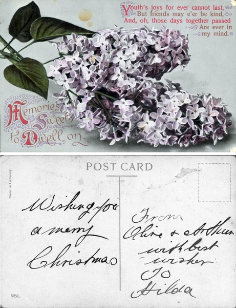 Christmas postcard to Hilda Knapp : digital image