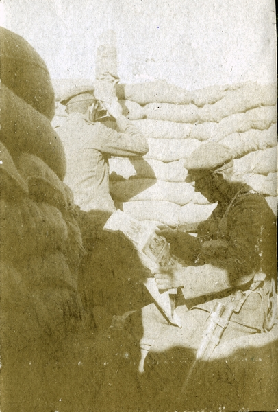 Two soldiers in a trench : digital image