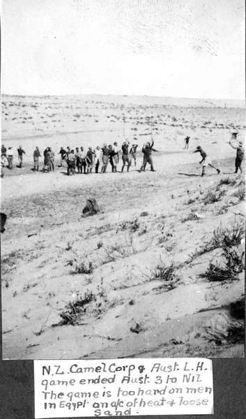 Rugby game in the desert : digital image