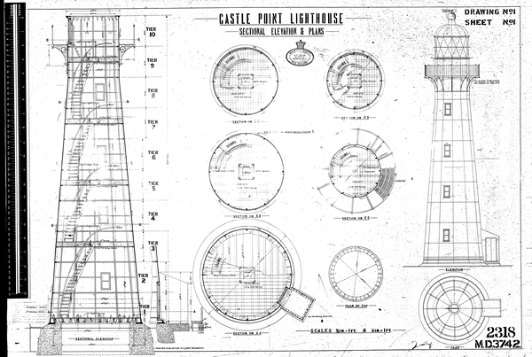 Castlepoint Lighthouse tower : plan