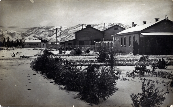 Featherston Military Camp under snow : photograph