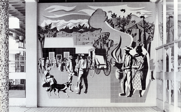 E. Mervyn Taylor mural in the Masterton Post Office building: Photograph