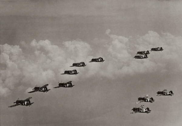 Formation of Brewster Buffalo fighters : digital image