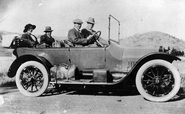 Four unidentified people in a car