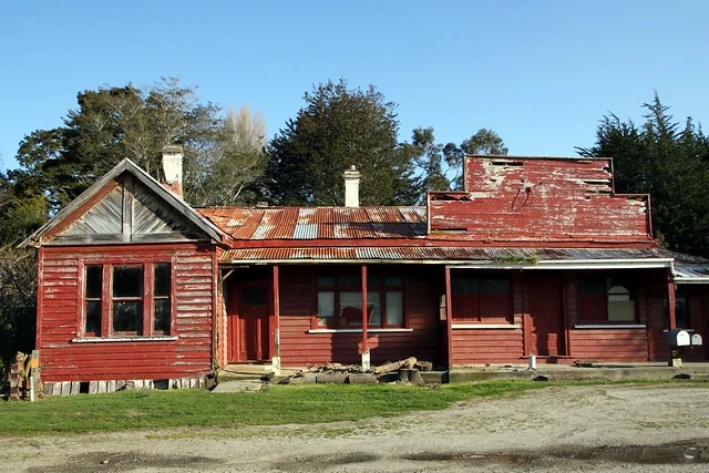 Old house and shop, Glenham, Southland, New Zealand.