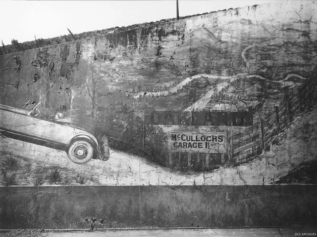 View of Wall of Overbridge, Main South Road, 1935