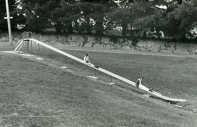 New 40 foot slide, Hudson Street Playground 1977