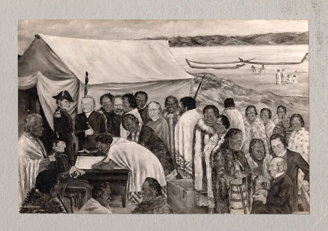 “The Signing of the Treaty of Waitangi”, Ōriwa Haddon