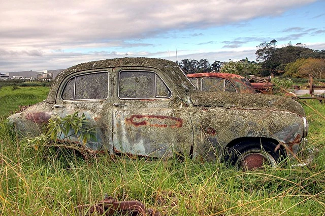 Old car, 1953-55 Standard Vanguard, New Zealand