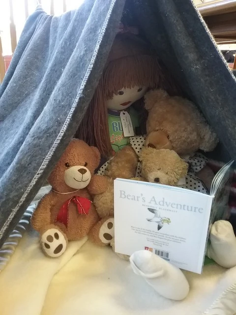 Storytime tent, Teddy bear sleepover