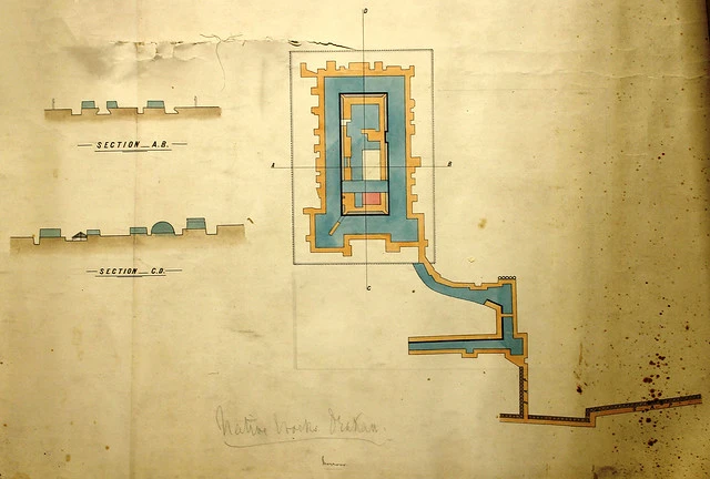 Topographic plan and cross section of the Ōrākau pā