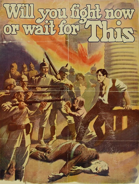 "Will you fight now or wait for this" recruitment poster