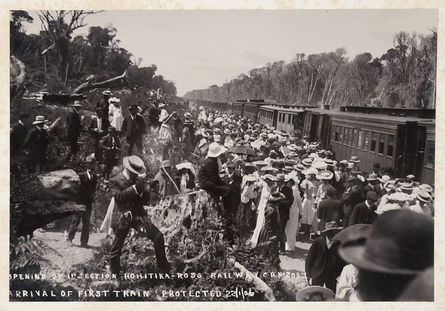 Opening of the first section of the Hokitika-Ross railway, West Coast, ca 22 Jan 1906