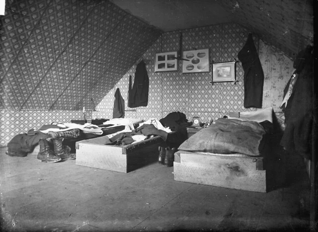 Bedroom in "The Old Shebang", Cuba Street, Wellington, ca 1883