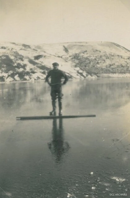 Lake Mahinerangi - frozen over 1930