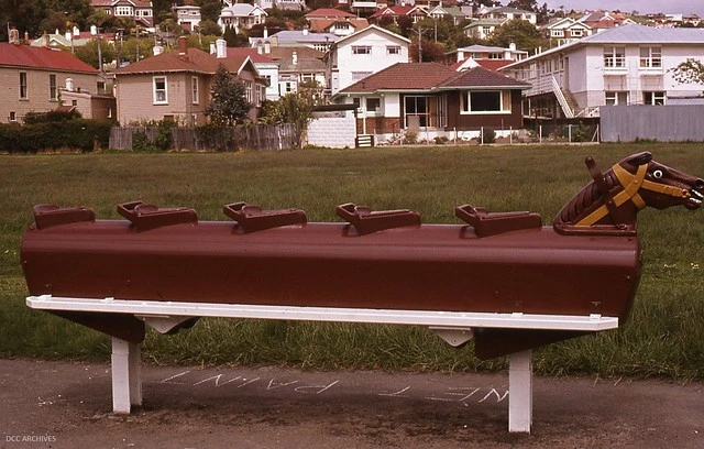 Newly Painted Playground Horse , Kew Playground c1972