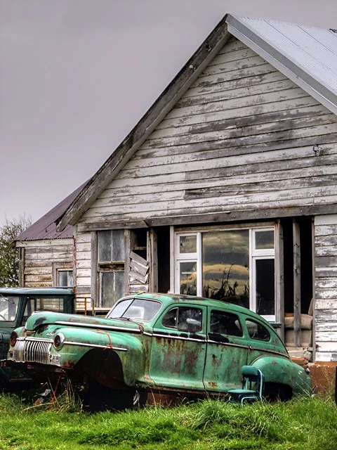 Old car, 1946 De Soto, Southland, New Zealand