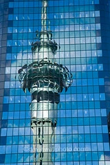 Reflection of the Skytower, New Zealand