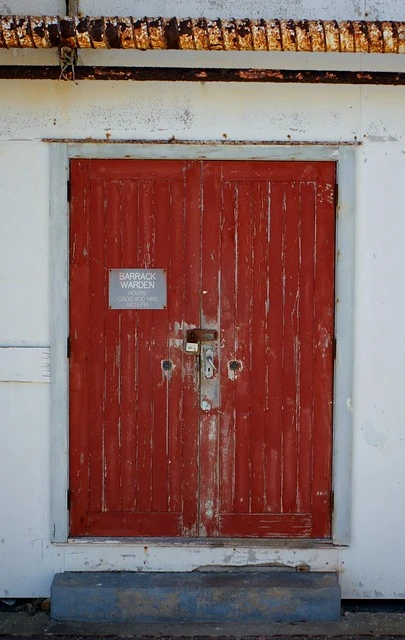 Shelly Bay: boiler room door