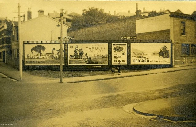 Advertising at Maclaggan Street 1935