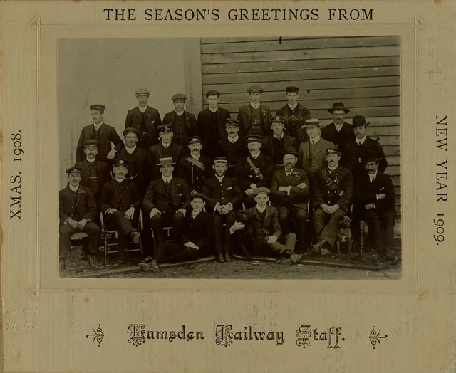 Seasons Greetings form Lumsden Railway Staff 1908 & New Year 1909