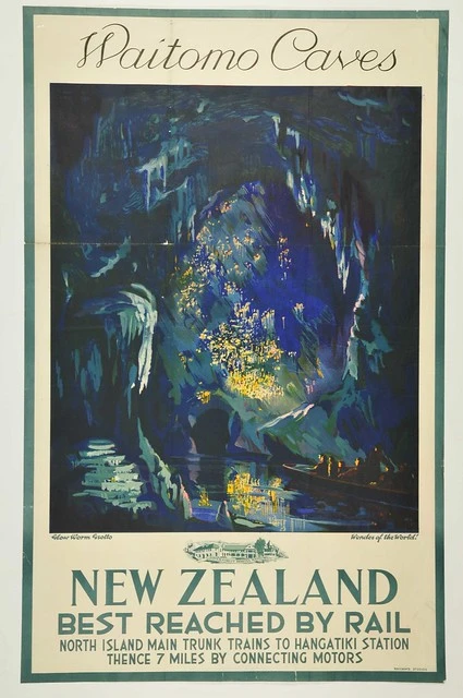 New Zealand Railway poster - Waitomo Caves 1927