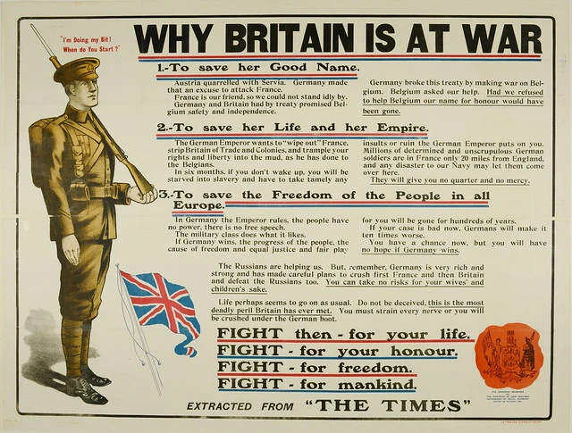 "Why Britain is at War" recruitment poster