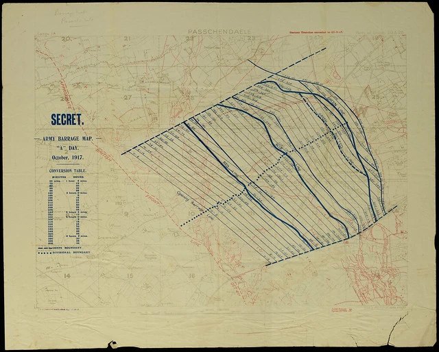 Passchendaele Barrage Map