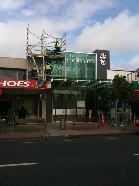 View from Great South Road, Papakura during library renovations