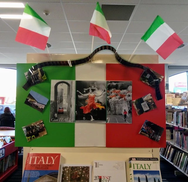 Italian Film Festival display, Papanui Library