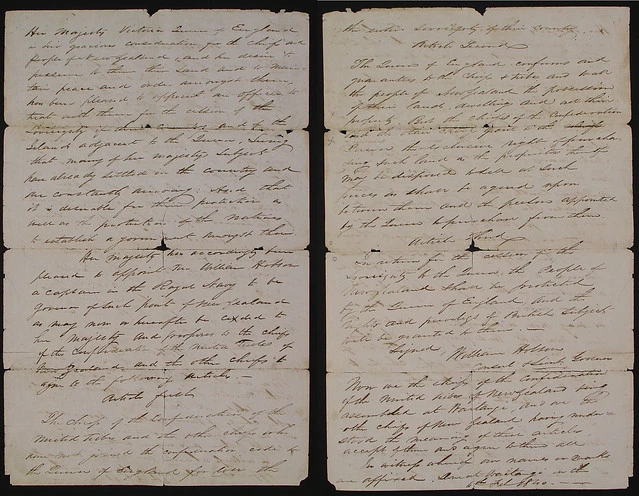 Contemporary copy of the Treaty of Waitangi (possibly copied by James Busby, or a copy of the translation into English of the Maori text)