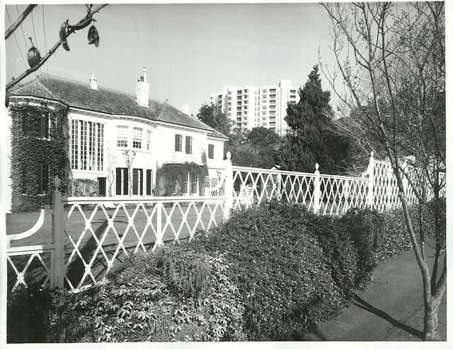 An Auckland home with the high-rise flats in the background, Florence Court, 6 Omana Ave, Epsom.