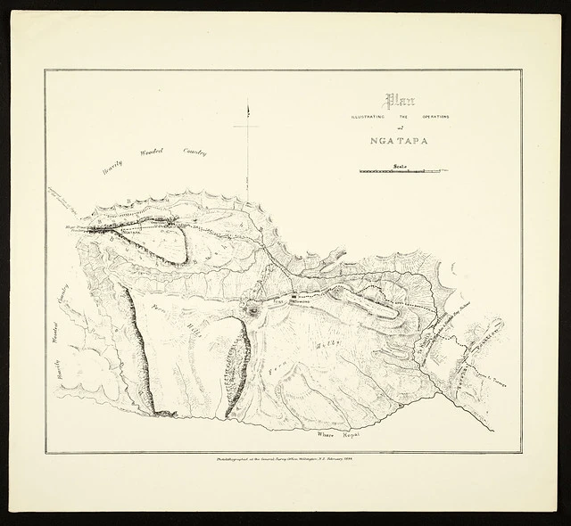 Plan illustrating the operations at Ngatapa Pā, 1884