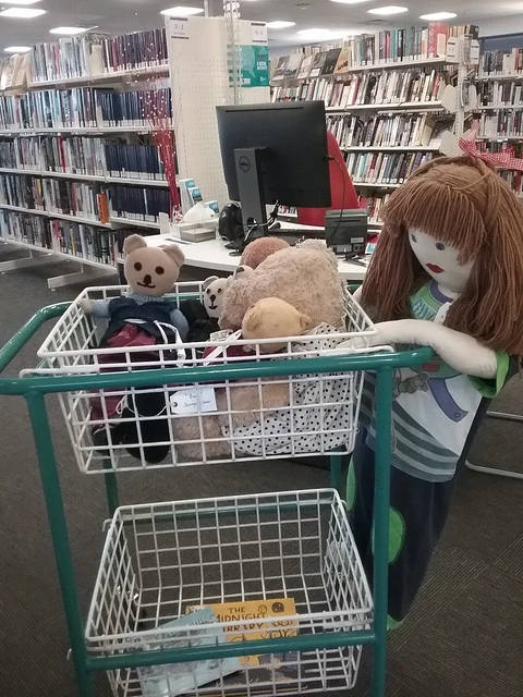 Book trolley joyride, Teddy bear sleepover
