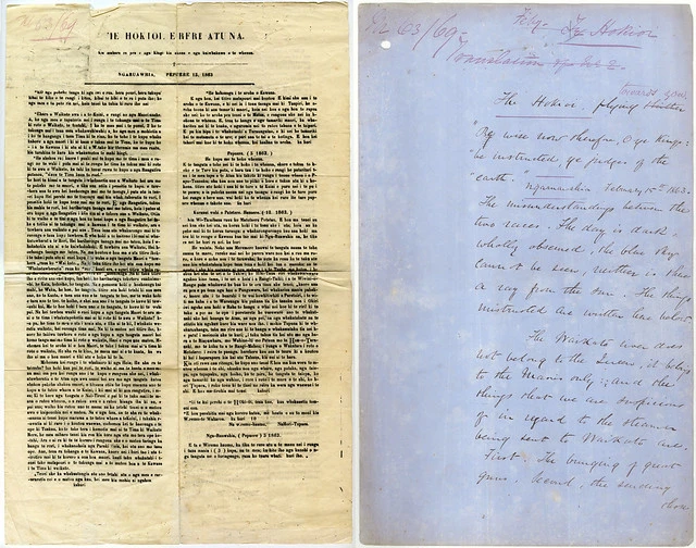 Te Hokioi and English translation, 1863