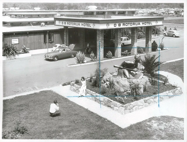 Guests arrive at the D.B. Rotorua Hotel. Rotorua