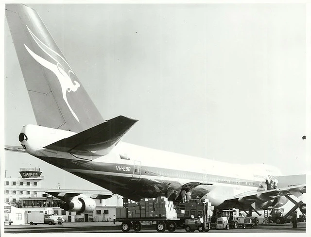 Qantas Boeing 747 Jumbo Jet at Christchurch International Airport, Christchurch City