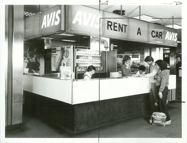 Avis Rental Car Booth at Christchurch Airport