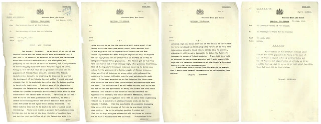 Official Telegram re Earl of Liverpool, Governor