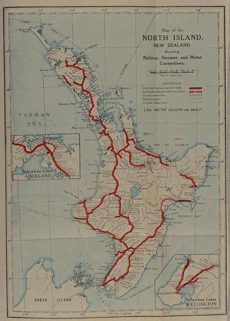 North Island New Zealand Rail Map