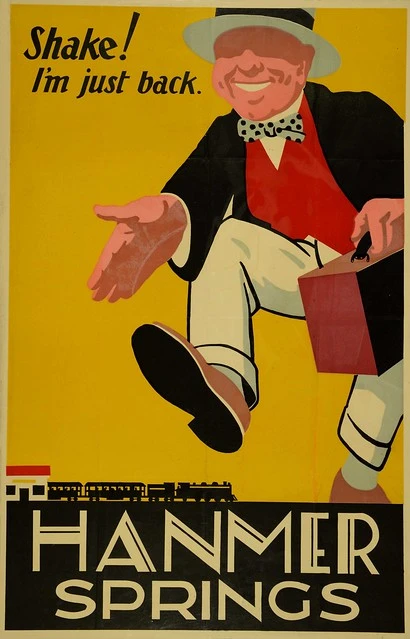 New Zealand Railway Poster - Hanmer Springs 1927